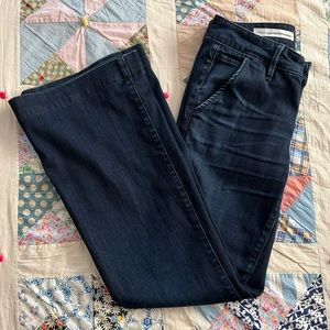 Anthro Pilcro Dark Wash Wide Leg Denim Trousers, FREE SHIPPING